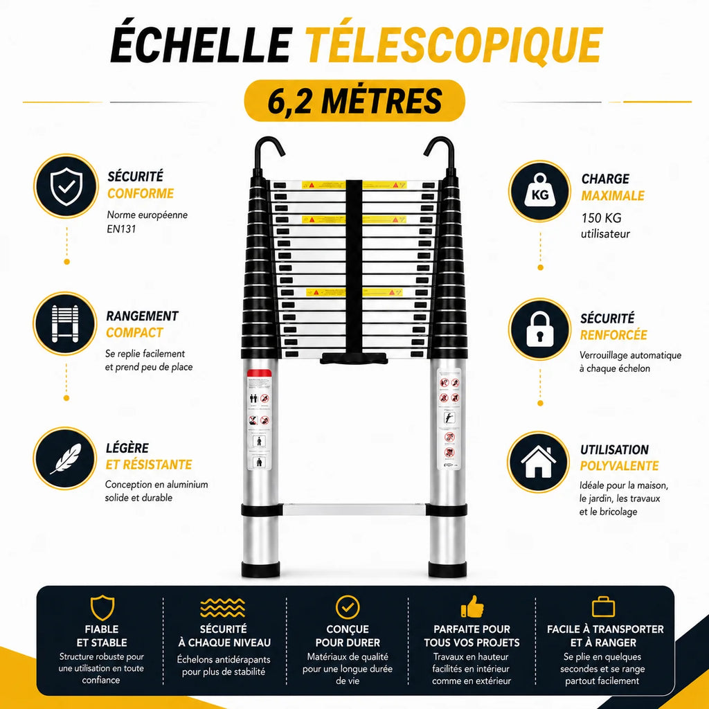 Échelle Skyline 620 XXL - Pieds Articulés, EN 131 | Altibat