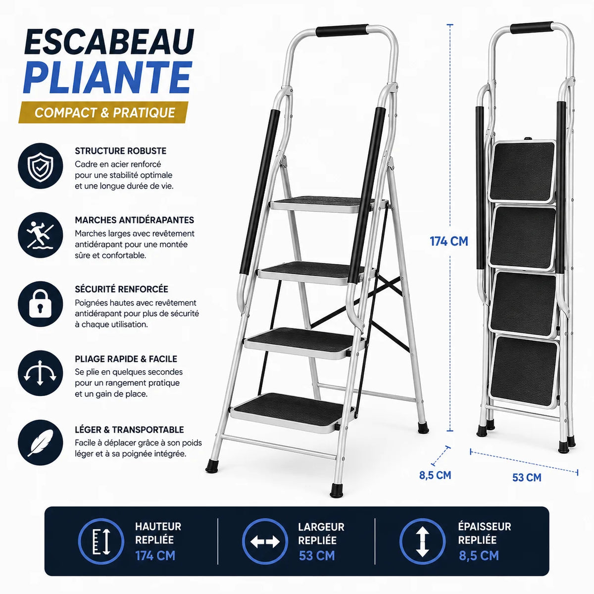 Escabeau Professionnel 4 Marches Pro 4 | Altibat